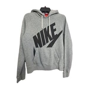 Nike Hoodie Gray W/ Logo Kangaroo Pocket Sweatshirt Size Medium.
